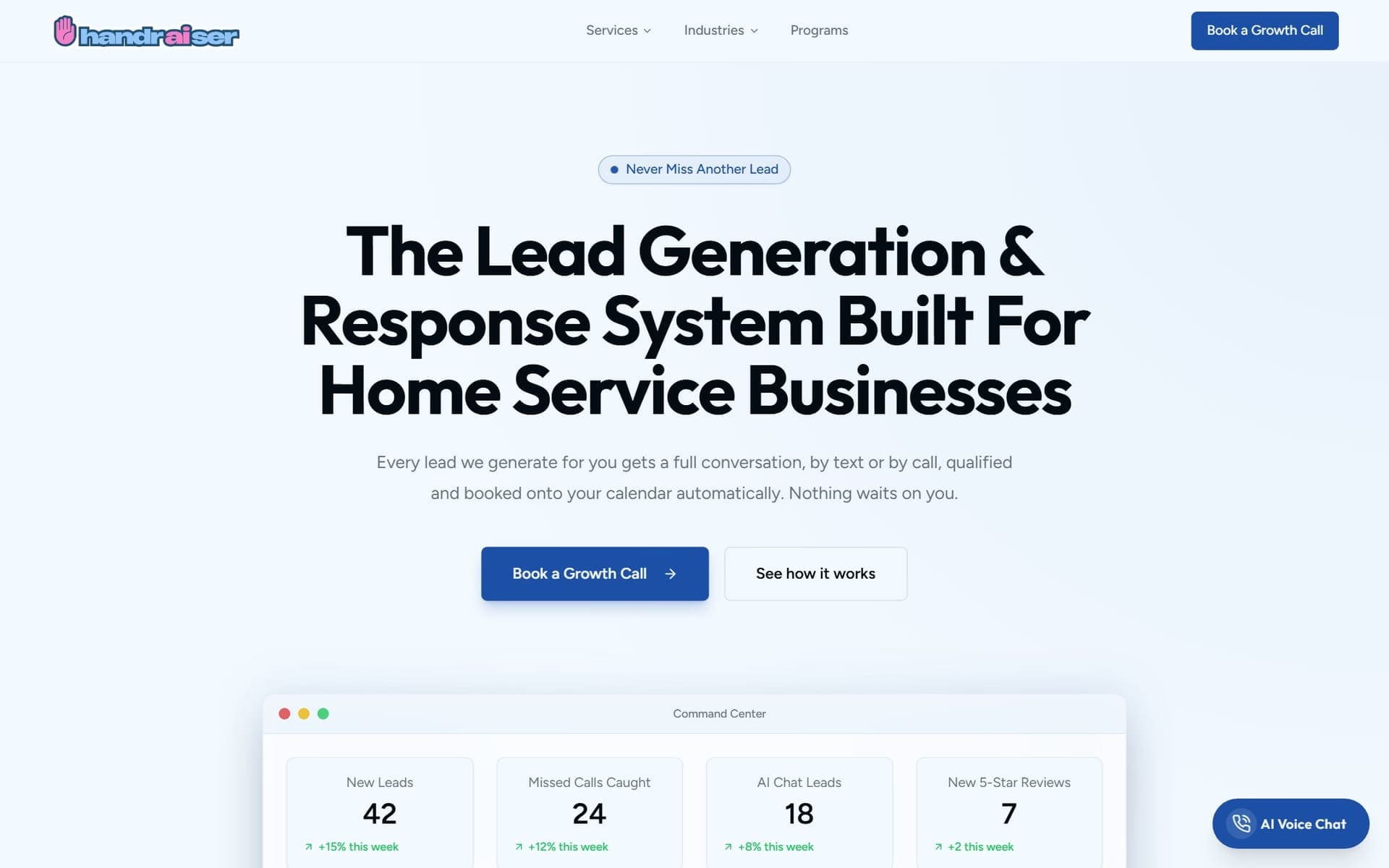 Handraiser AI website screenshot