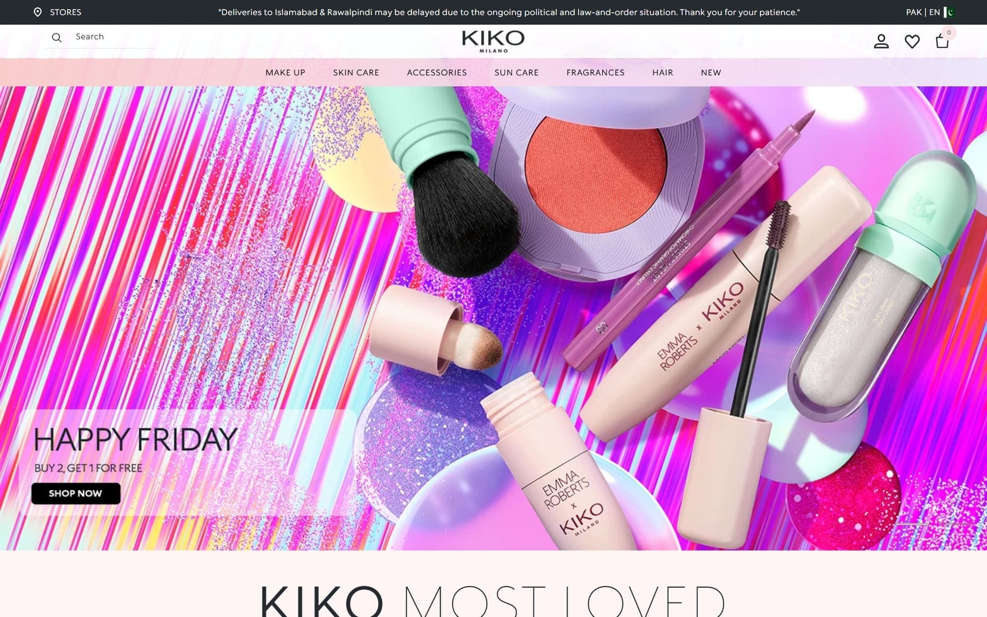 KIKO Milano website screenshot