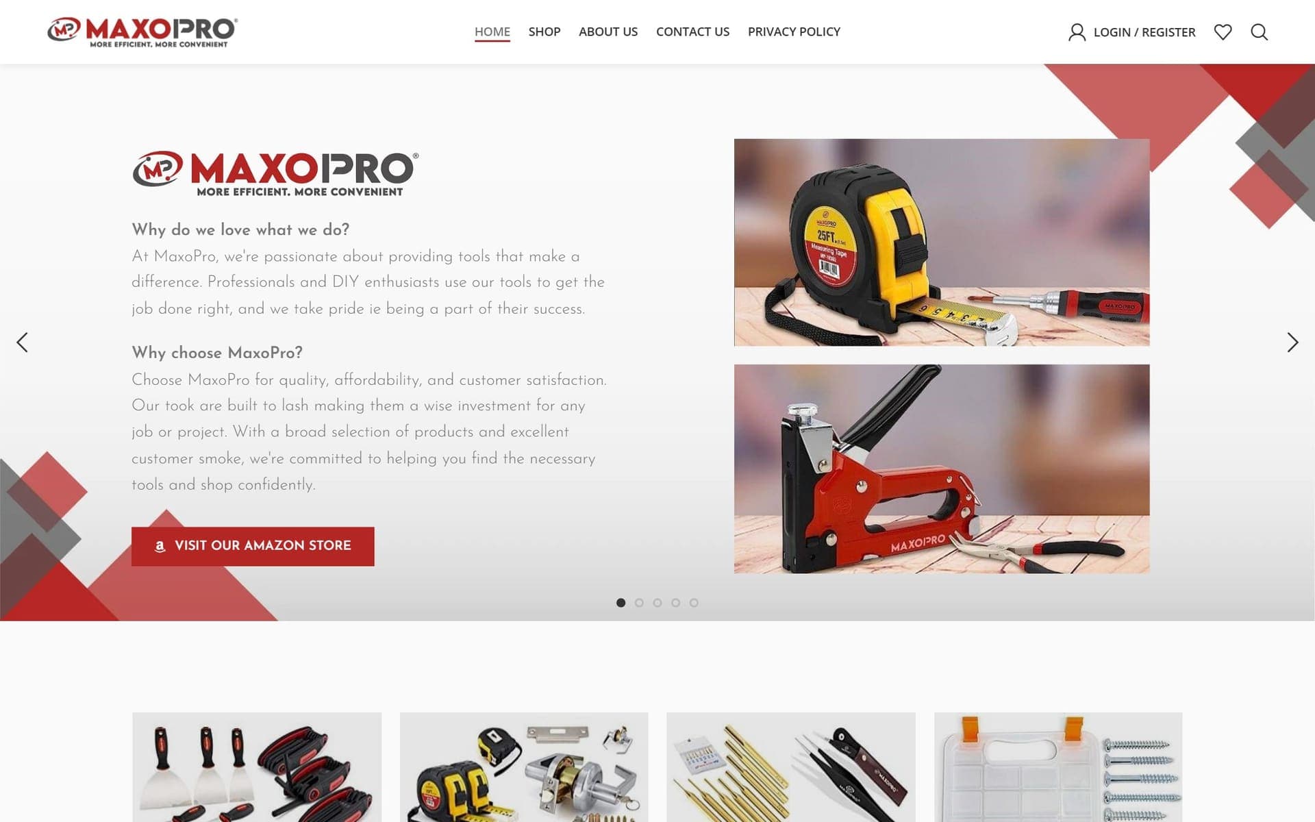 MaxoPro website screenshot